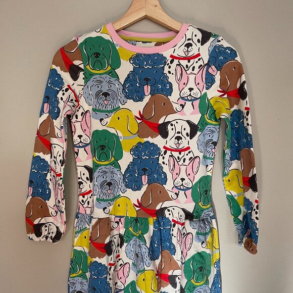 Mini Boden Long-Sleeve Sweatshirt Dress - Multi Color Dogs - Picture 2 of 8
